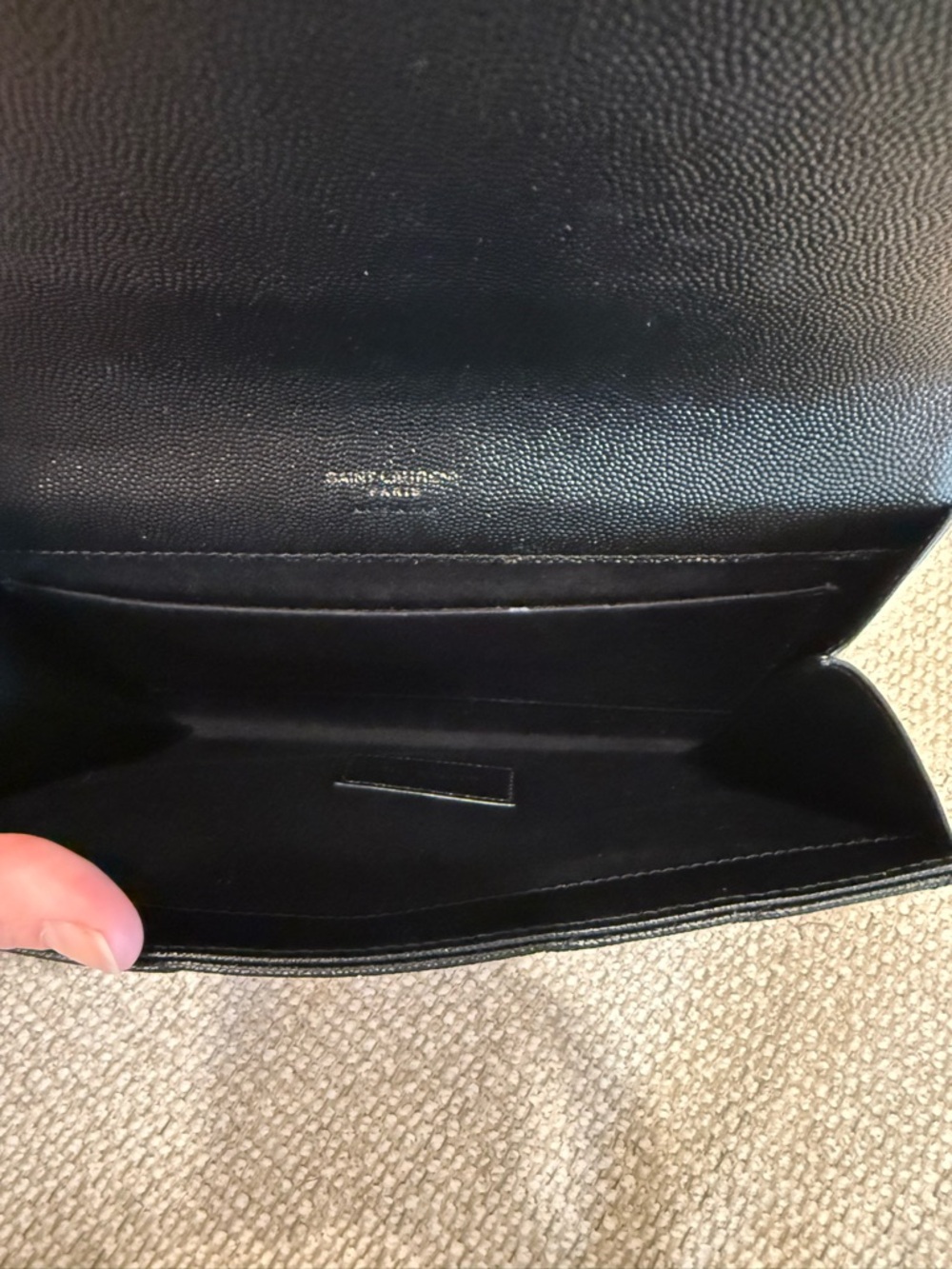 Saint Laurent (YSL) Cassandre Matelassé Flap Pouch - All Black - Picture 10 of 12